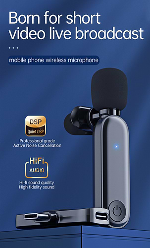 זוג מיקרופונים אלחוטיים לטלפונים ניידים דגם BLOG-100C מבית