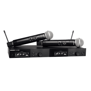 מערכת אלחוטית כפולה עם 2 משדרי יד SLXD2+/SM58 מבית SHUER