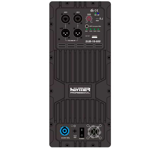 סאבוופר מוגבר 600W RMS / 18