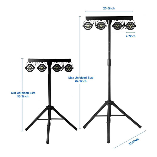 סט תאורה תומס לד 12X1W RGBW כולל סטנד ותיקים דגם PL-31A מבית Shadow 