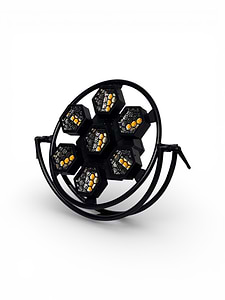 פנס רטרו מיני עם 7 לדים לבן חם ורקע RGB דגם HEXA 7 MINI מבית