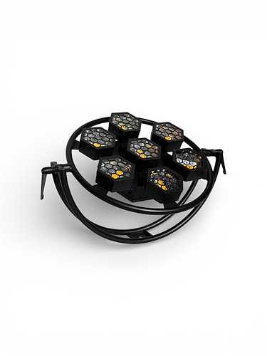 פנס רטרו מיני עם 7 לדים לבן חם ורקע RGB דגם HEXA 7 MINI מבית 