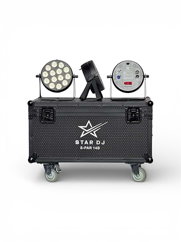שמונה פנסי פאר לד מדגם S-PAR 14B במארז, 14x8w RGBW דגם S-PAR 14B Case מבית
