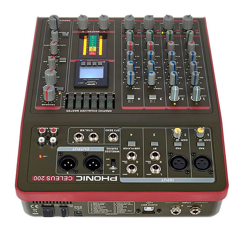 מיקסר 4 ערוצים מקליט CELEUS 200 של Phonic