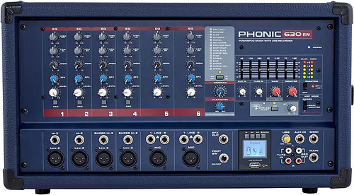 מיקסר מוגבר 6 ערוצים Powerpod 630RW של Phonic