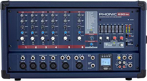 מיקסר מוגבר 6 ערוצים Powerpod 630RW של Phonic