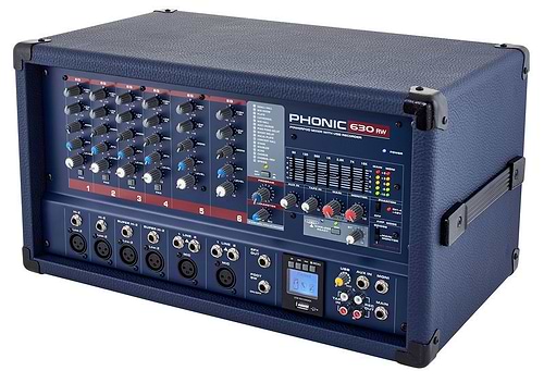 מיקסר מוגבר 6 ערוצים Powerpod 630RW של Phonic