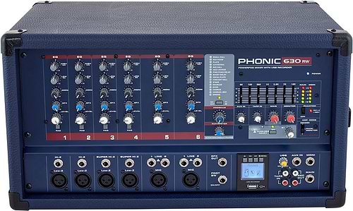מיקסר מוגבר 6 ערוצים Powerpod 630RW של Phonic