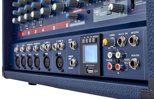 מיקסר מוגבר 6 ערוצים Powerpod 630RW של Phonic