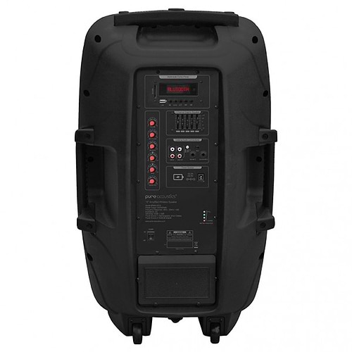 רמקול נייד מוגבר 12 אינץ׳ PMW-2012 עם בלוטוס ושני מיקרופונים אלחוטיים של Pure Acoustcis