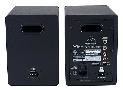 זוג מוניטורים דיגיטלים Media 40USB עם כניסת USB של Behringer 