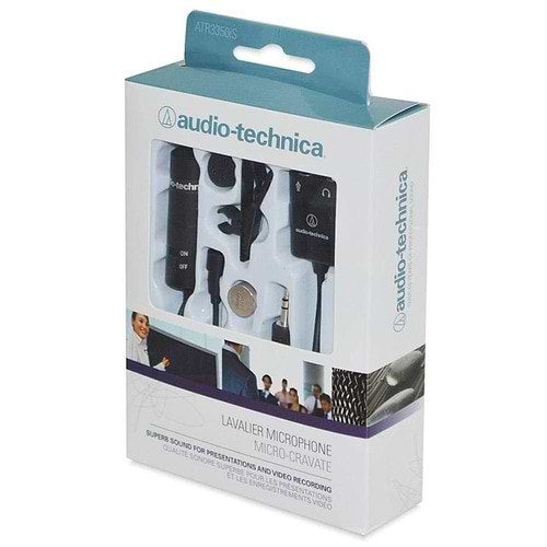 מיקרופון דש ATR3350iS להקלטה עם טלפון חכם של Audio Technica