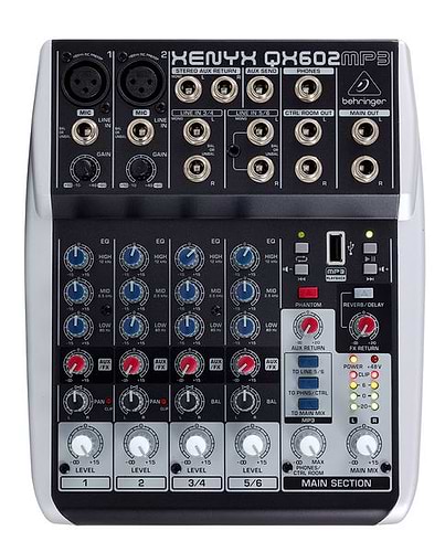 מיקסר קומפקטי QX602MP3 של Behringer