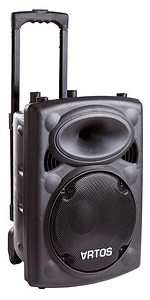 בידורית ניידת 12" עוצמתית כולל נגן MP3, קורא כרטיסי SD, שלט, מיקרופון ושליטה באמצעות טלפון חכם