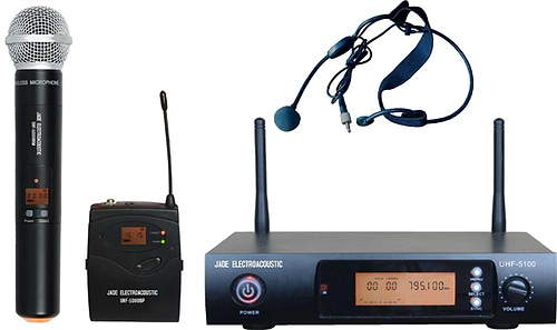 UHF-5100 ערכת מיקרופון / מדונה אלחוטיים + מקלט  מבית Jade