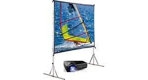 השכרת מסך הקרנה ענק 3/4 + מקרן 5000 לומנס
