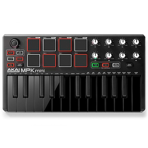  MPK Mini mkII Black Limited Edition מקלדת שליטה שחורה קומפקטית להפקה ולהופעות מבית AKAI