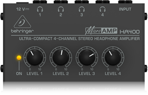HA400 מגבר אוזניות איכותי 4 יציאות מבית Behringer 