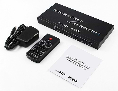 מתאם HDMI ארבע כניסות ליציאה אחת 