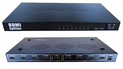 מפצל HDMI מוגבר ל-8 מסכים תומך ב- 4K@30hz + 3D