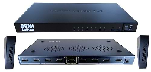 מפצל HDMI מוגבר ל-8 מסכים תומך ב- 4K@30hz + 3D