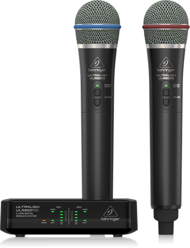 ULM302MIC מערכת זוג מיקרופונים אלחוטיים + מקלט ULM300RS דו ערוצי מבית Behringer