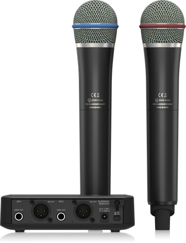 ULM302MIC מערכת זוג מיקרופונים אלחוטיים + מקלט ULM300RS דו ערוצי מבית Behringer
