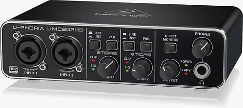 UMC202HD כרטיס קול 2 כניסות משולבות מבית Behringer