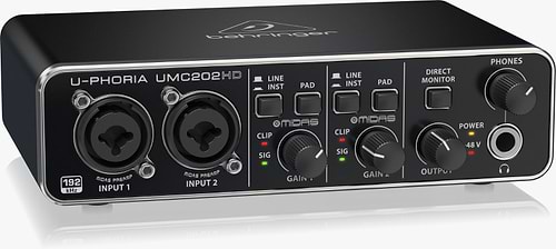 UMC202HD כרטיס קול 2 כניסות משולבות מבית Behringer