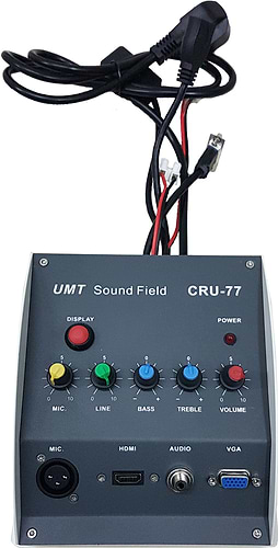 CRU-77 מגבר להתקנות משולב עם קופסת חיבורים מבית UMT 