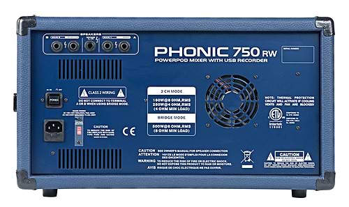 POWERPOD 750RW מיקסר מוגבר 7 ערוצים מבית Phonic