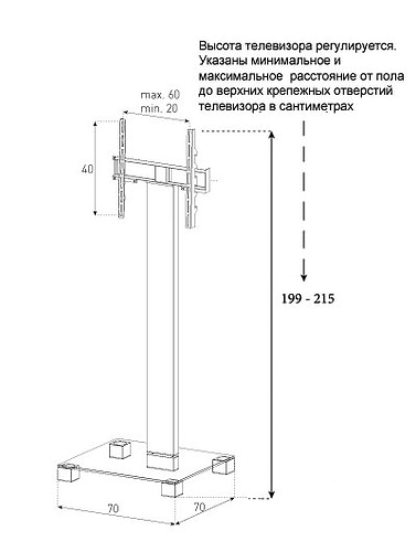 PR2550 מעמד מתקדם לתליית טלויזיה מבית SONOROUS