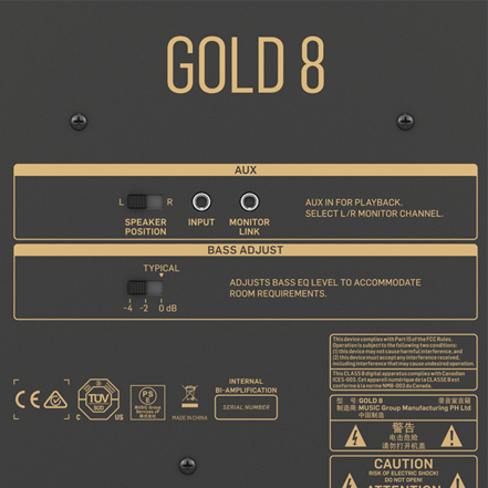 GOLD 8 מוניטור אולפני איכותי במיוחד בקוטר 8
