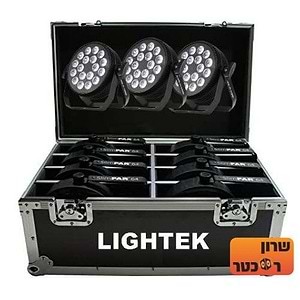 חבילת שמונה פנסי לד (שטיפה RGBWA) 18x10 וואט בקייס יעודי של Lightek