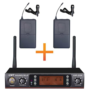 SFD5200-N2 ערכת מיקרופון דש אלחוטי עם מקלט כפול של UMT