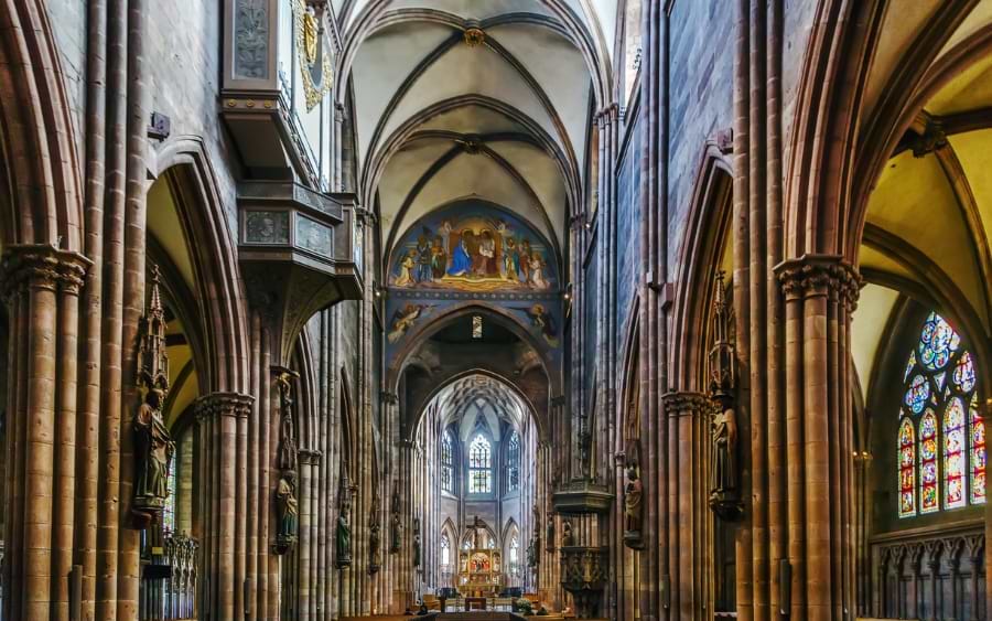 Interior of the Freiburg Minster, Freiburg, Germany