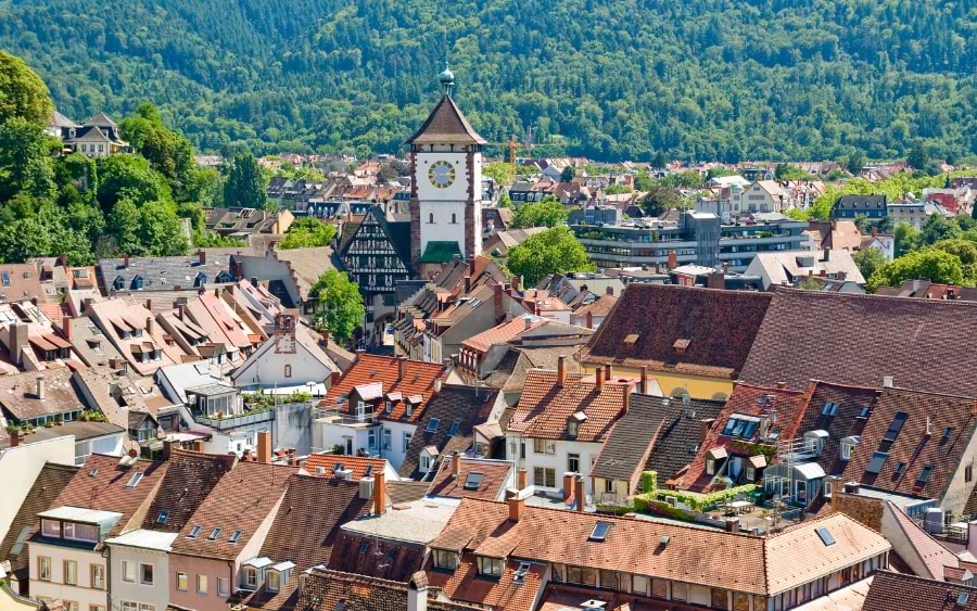 Panoramic view on Freiburg from Schlossberg