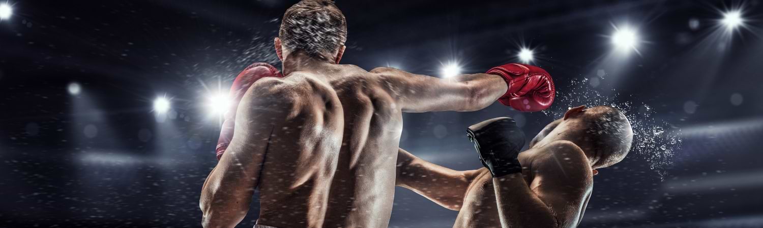 boxeador dell momento - imagen boxeadores peleando uno recibiendo un golpe