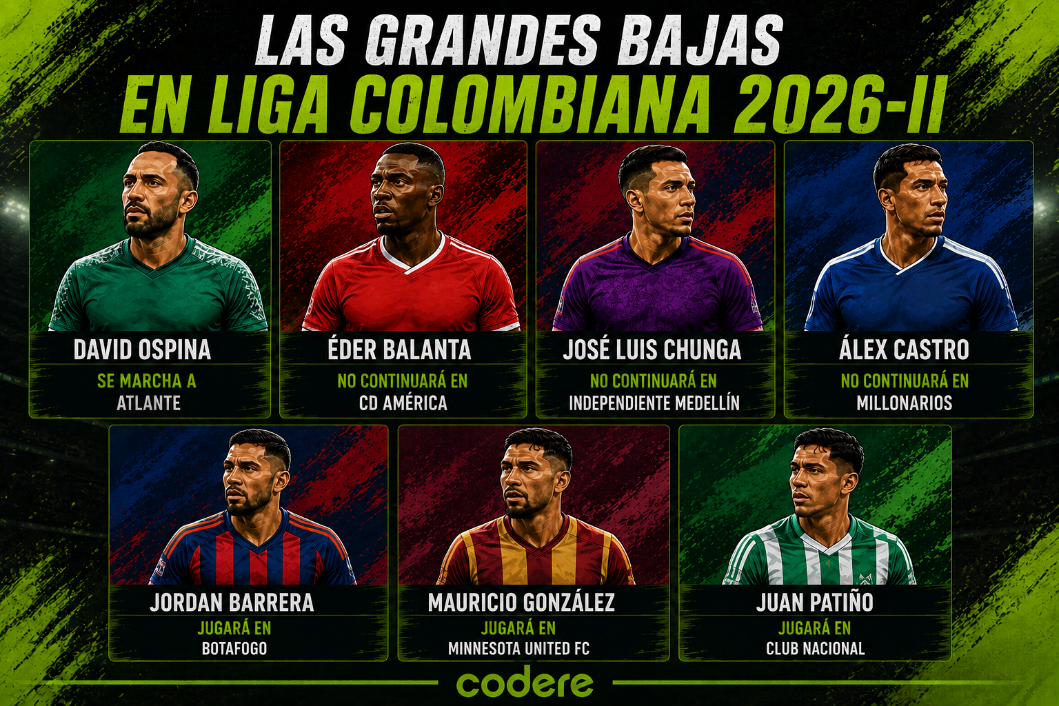 BAJAS LIGA COLOMBIANA