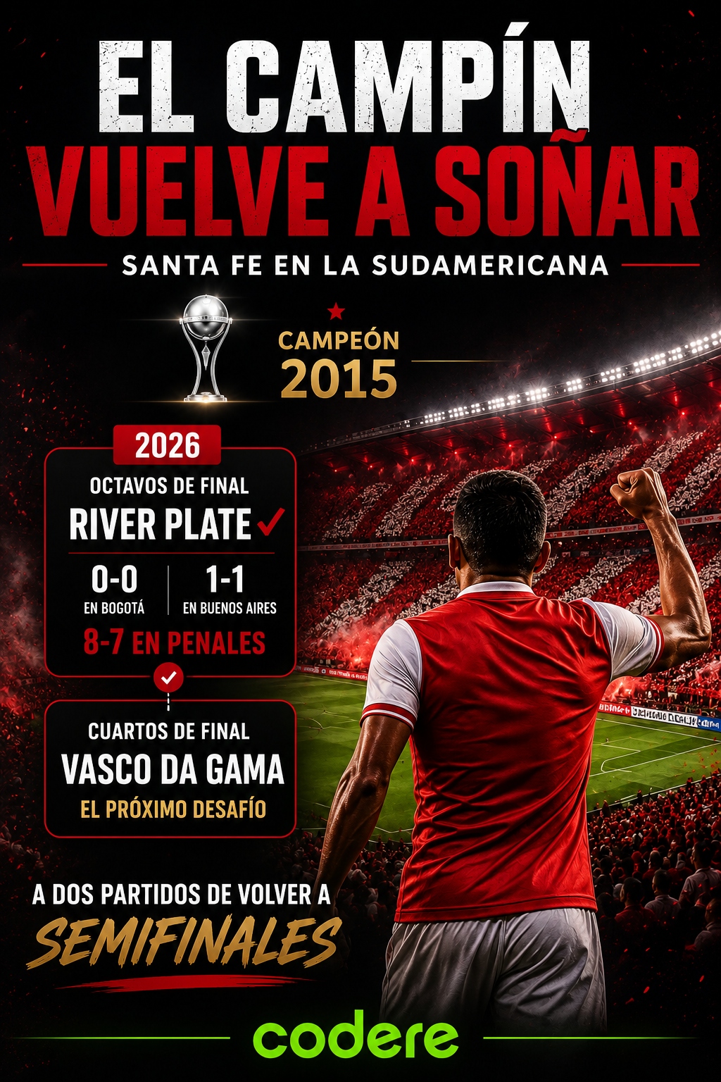 Infografía de Santa Fe vs Vasco da Gama 2026