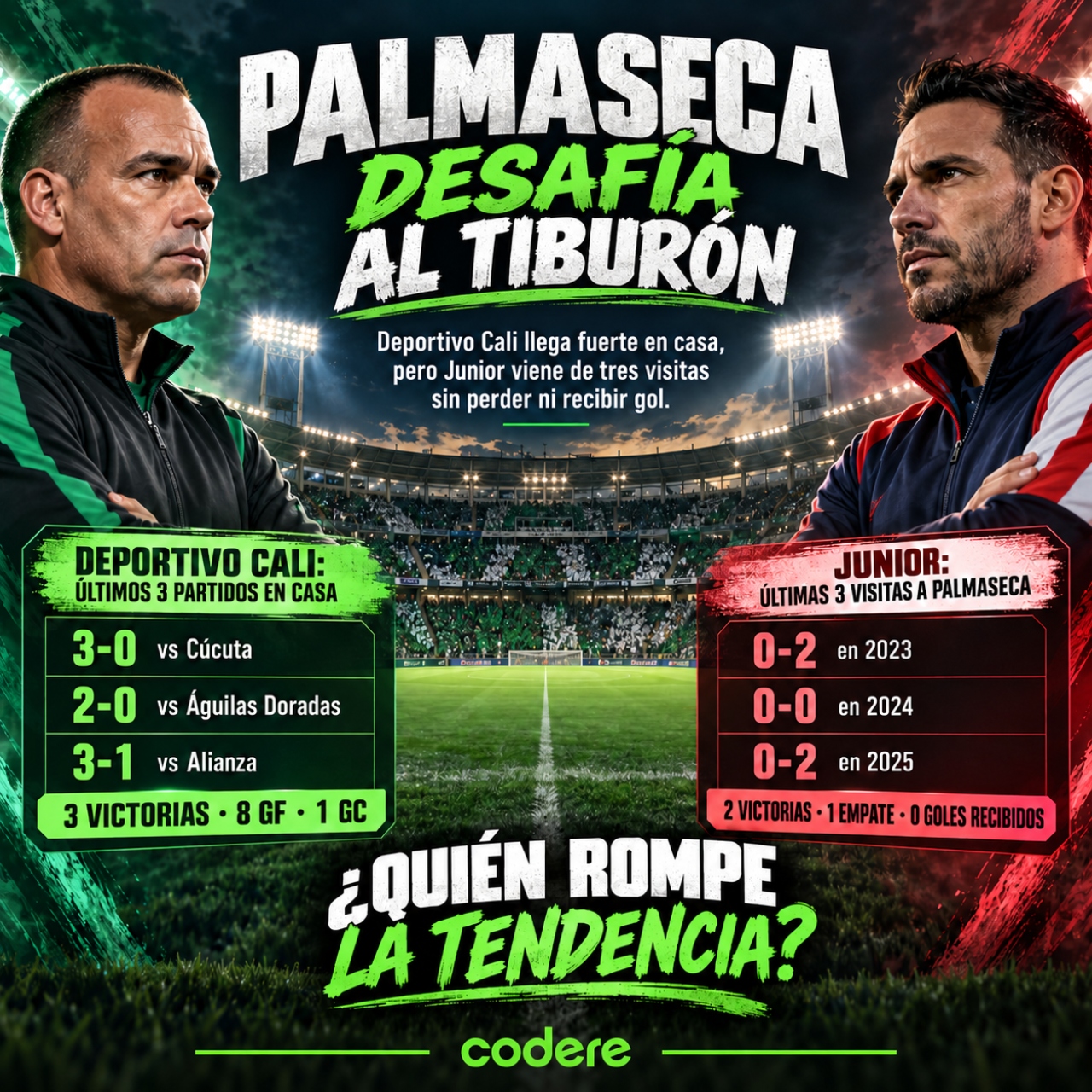 historial de partids de Deportivo Cali vs Junior