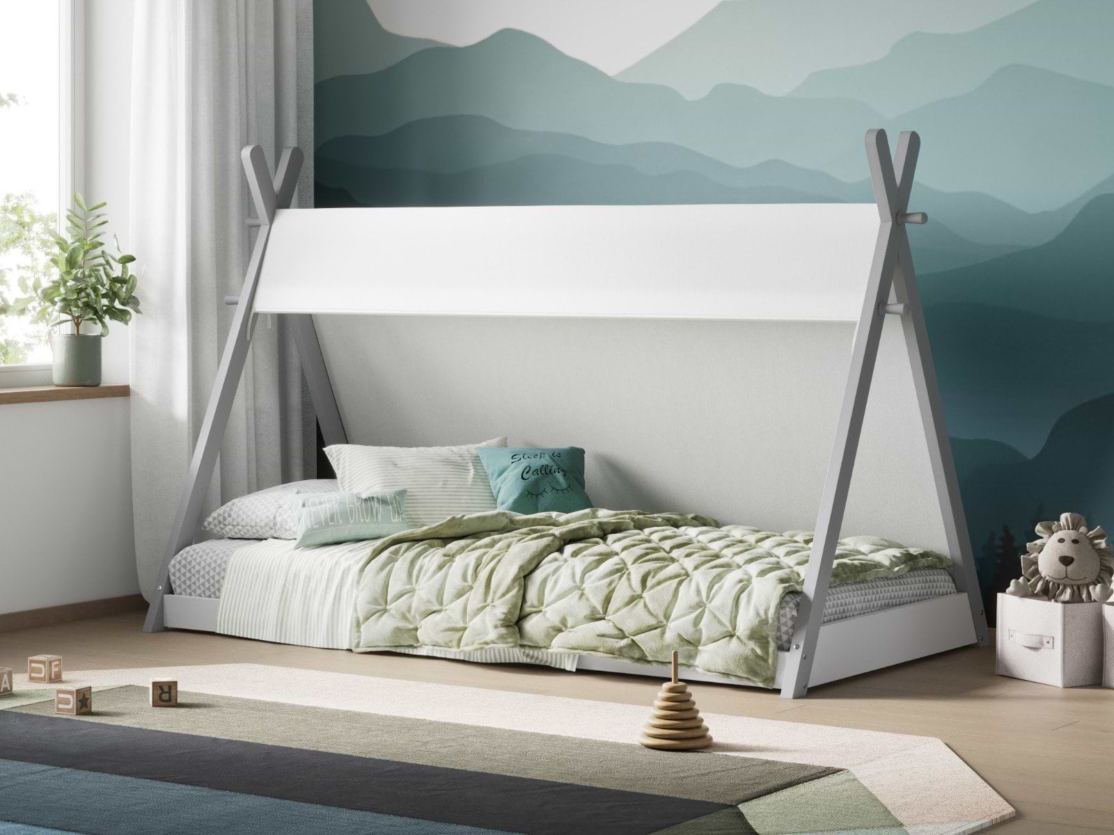 White teepee bed for toddler