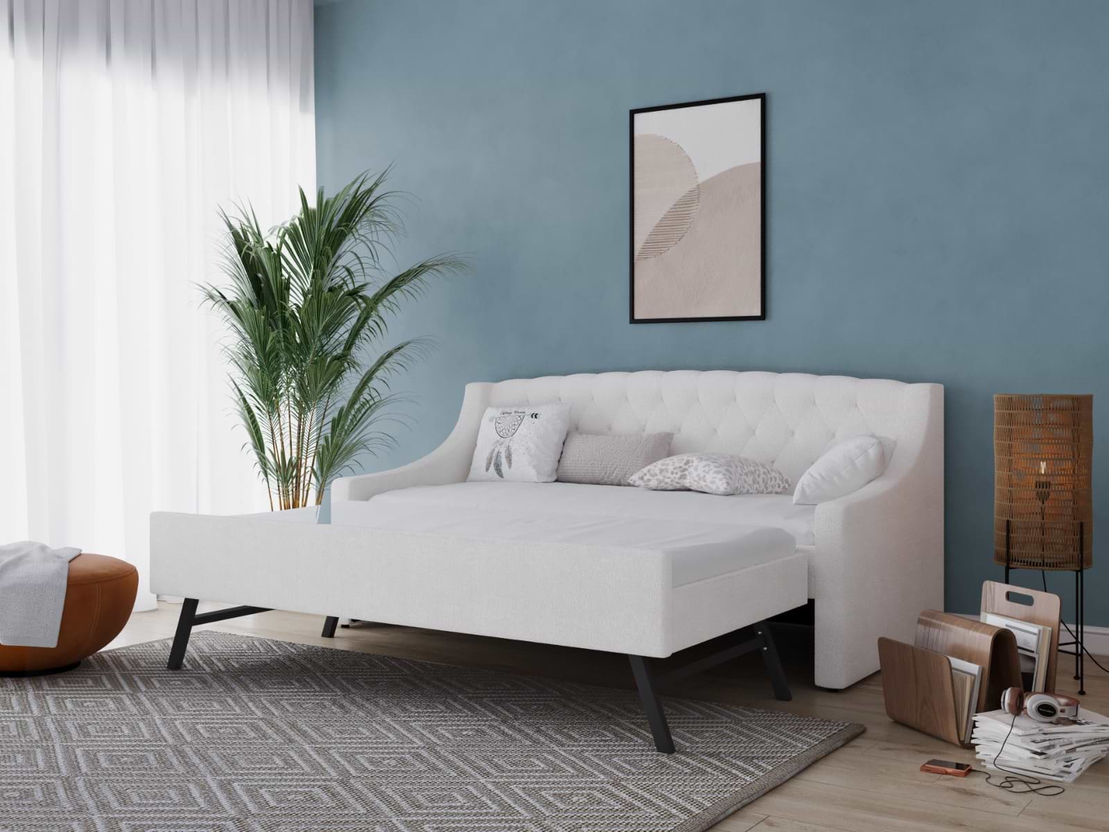 Cream boucle daybed