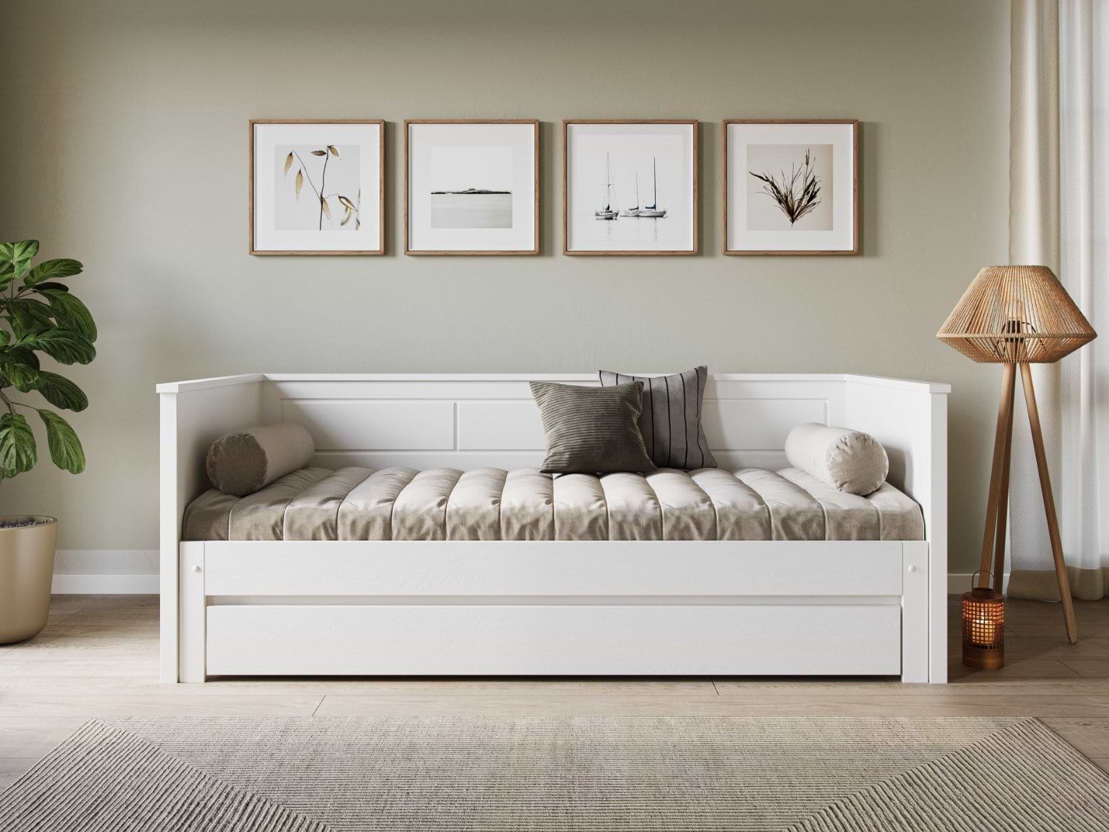 white wooden day bed