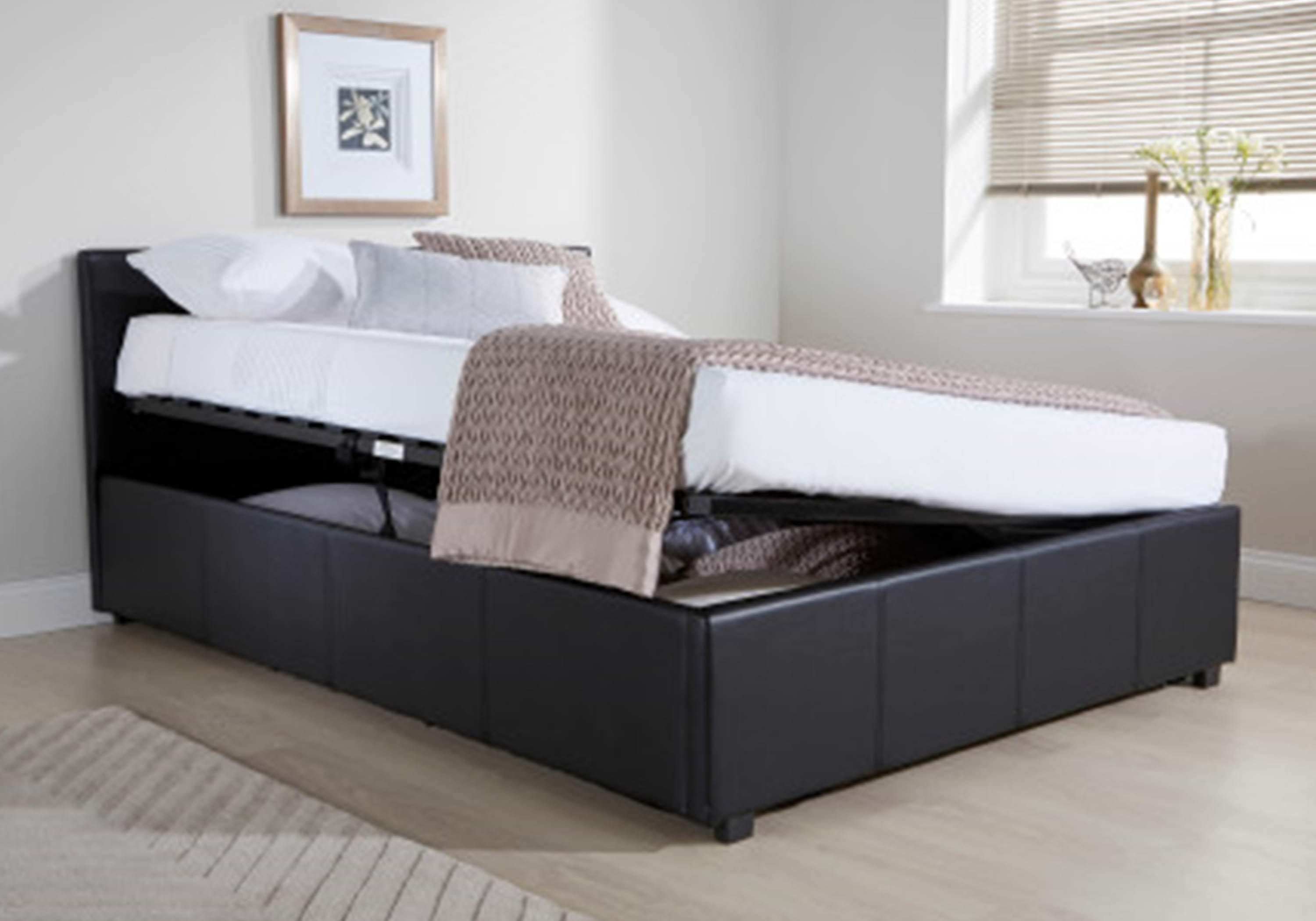 Black four poster double bed
