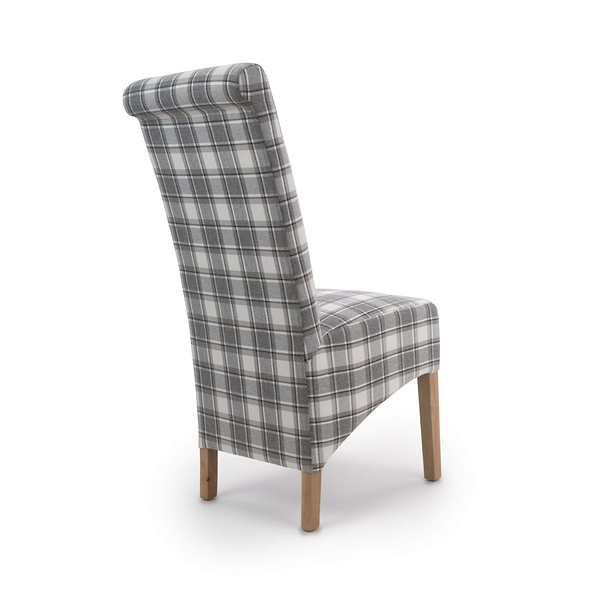 Flair Krista Roll Back Herringbone Check Cappuccino Dining Chair (Pair)