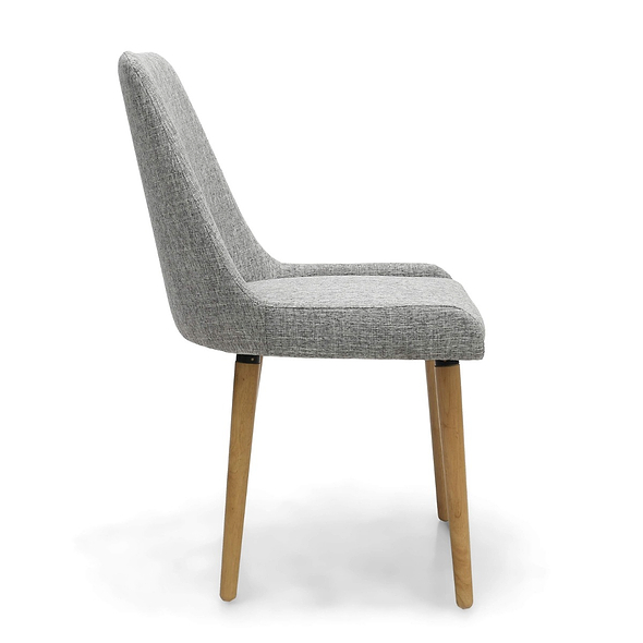 Flair Capri Flax Effect Grey Weave Dining Chair (Pair)