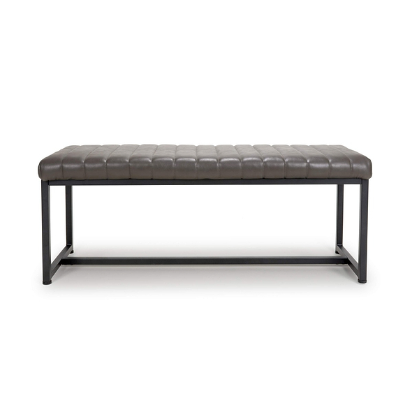 Flair Archer Leather Effect Grey Bench