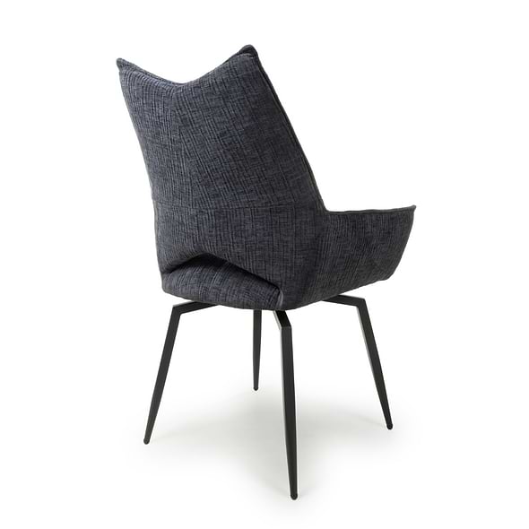 Flair Dakar Textured Effect Charcoal Swivel Chair (Pair)