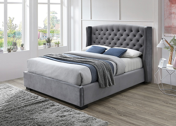 Sareer Ambassador Dark Grey Fabric Ottoman Bed Frame